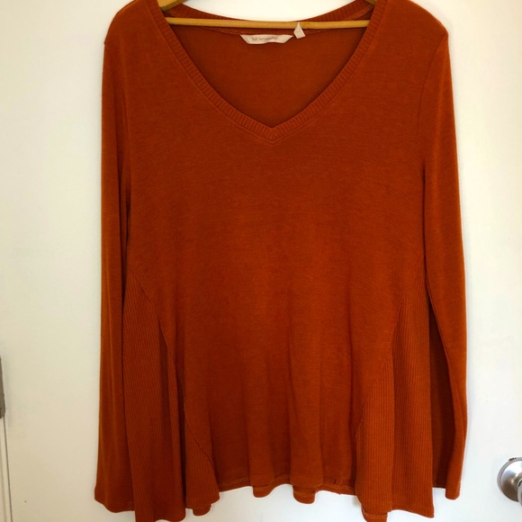 Soft Surroundings Tops - Soft Surroundings Orange Long Sleeve Long Line Tunic Oversized Loose Fit medium